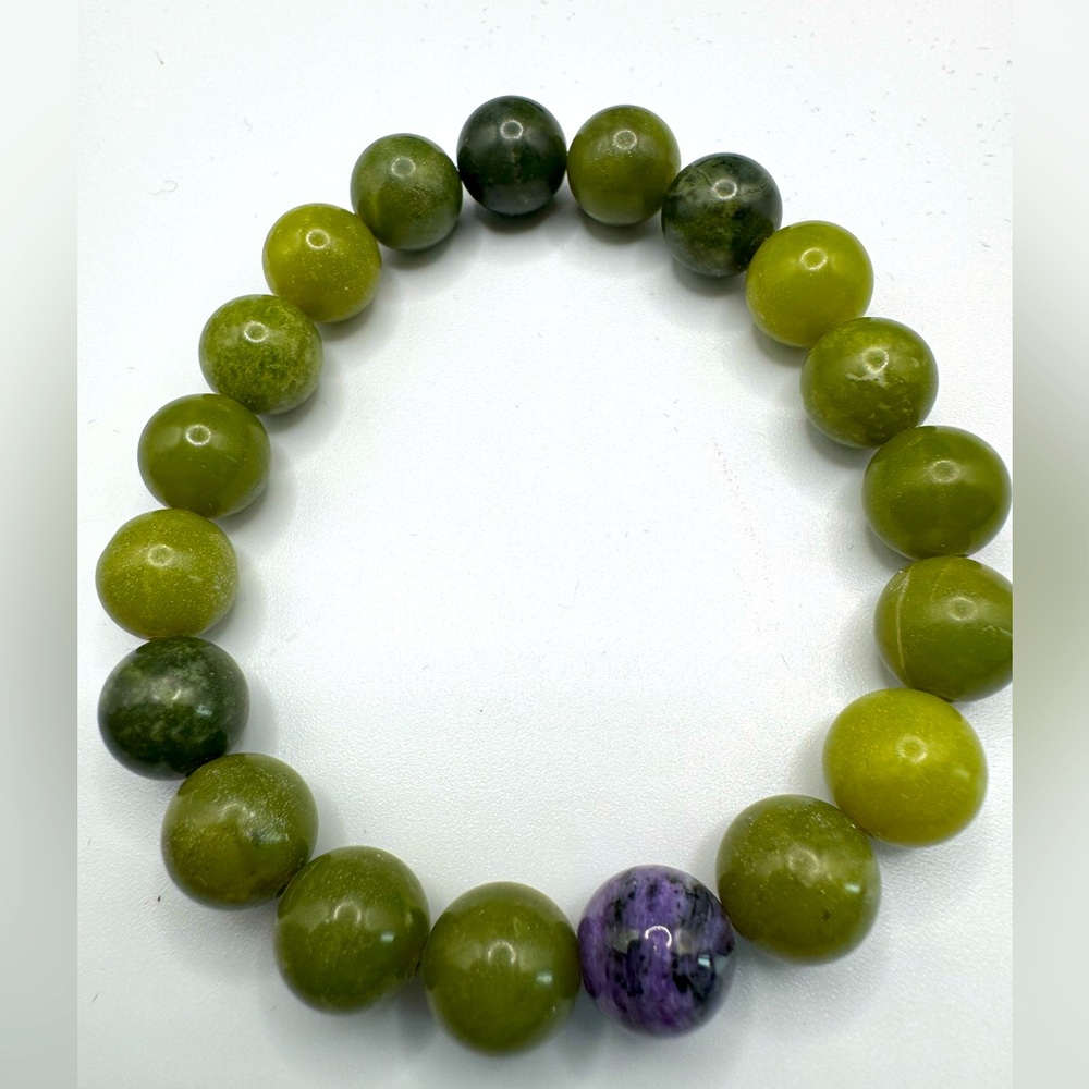 Connemara Marble Round Bead Bracelet